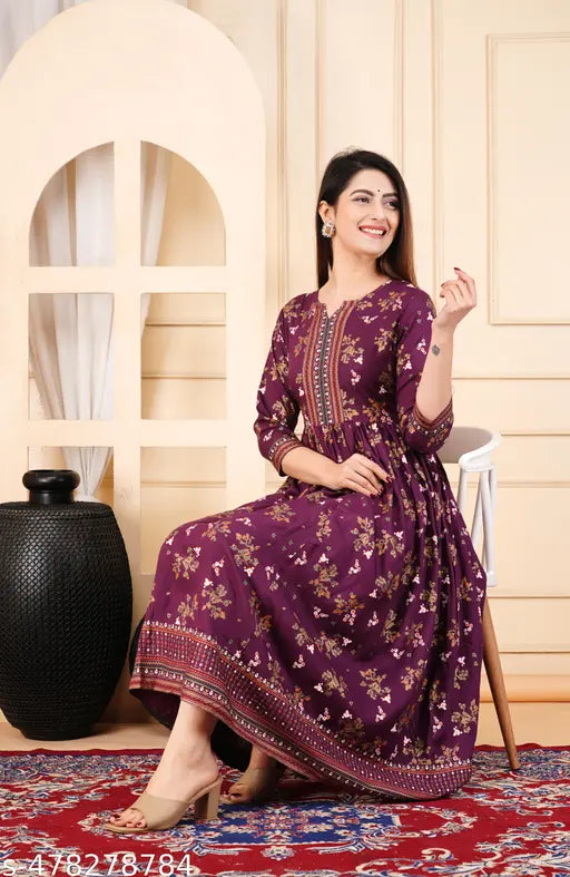 Women printed anarkali kurta