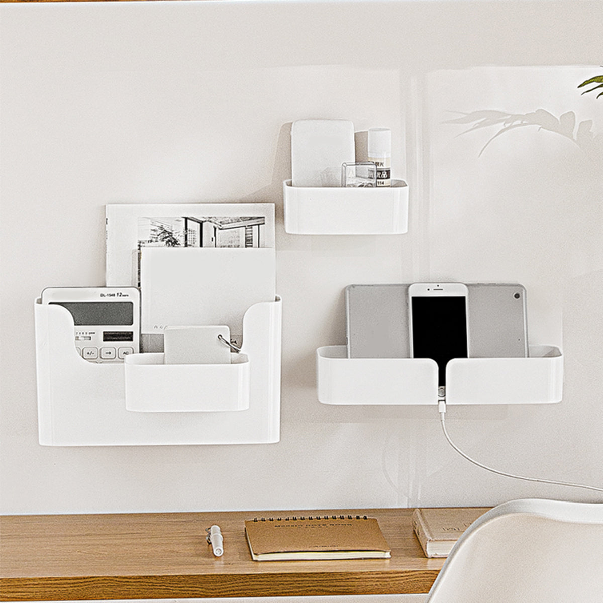 Wall Mount Storage Organizer With Wire Hole