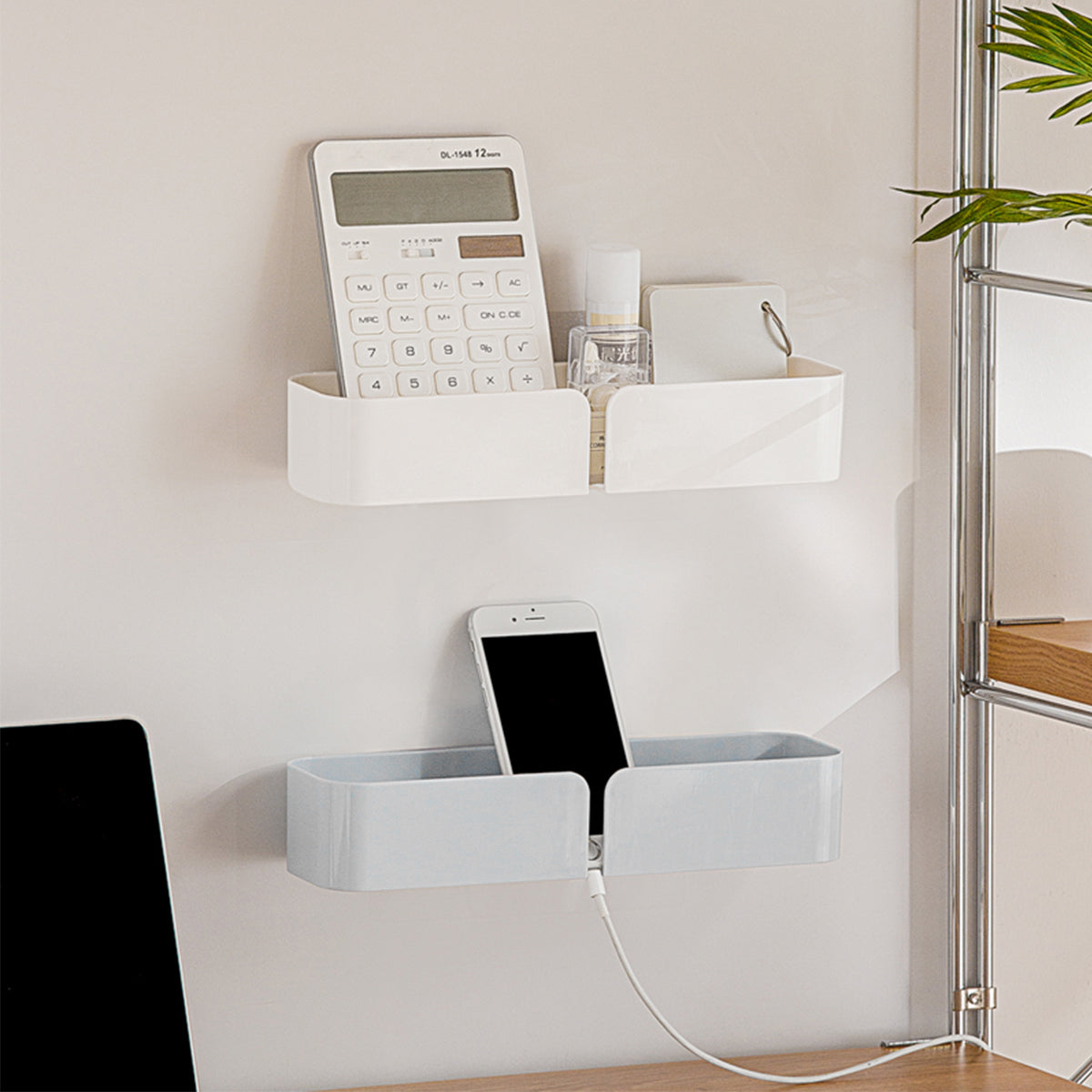 Wall Mount Storage Organizer With Wire Hole