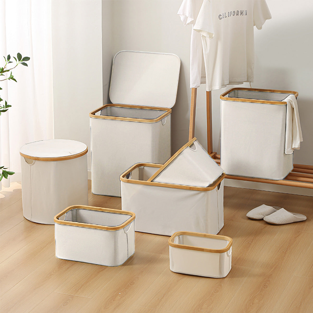 Canvas Collapsible Laundry Basket With Handles