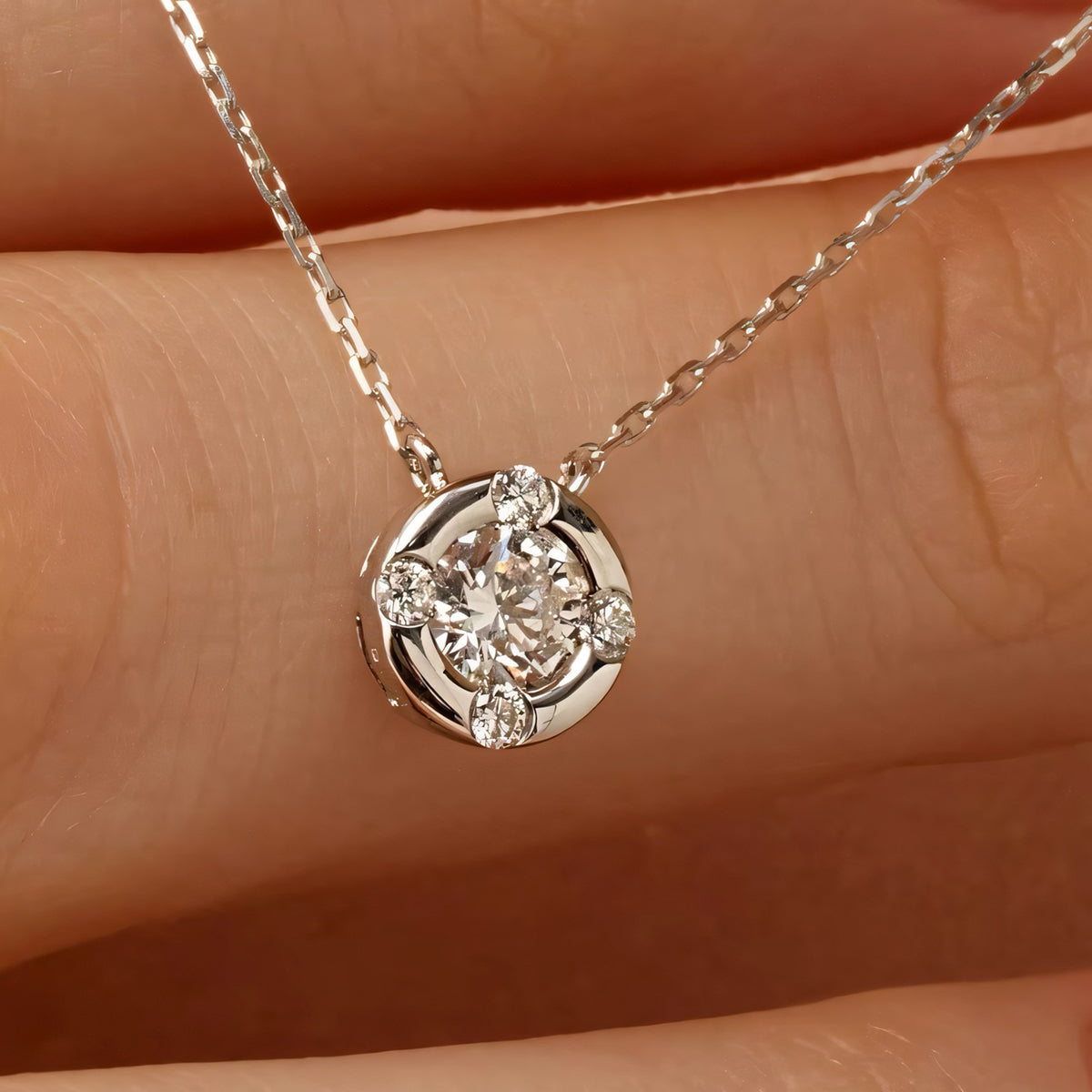 Clover Diamond Pendant Necklace