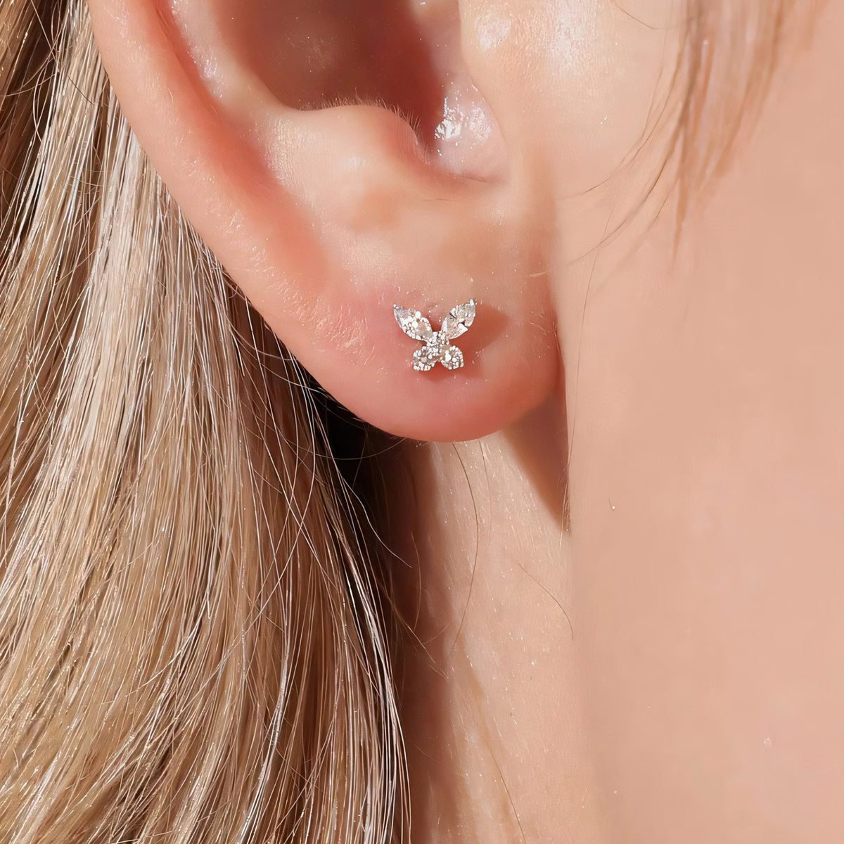 Butterfly Diamond Stud Earrings
