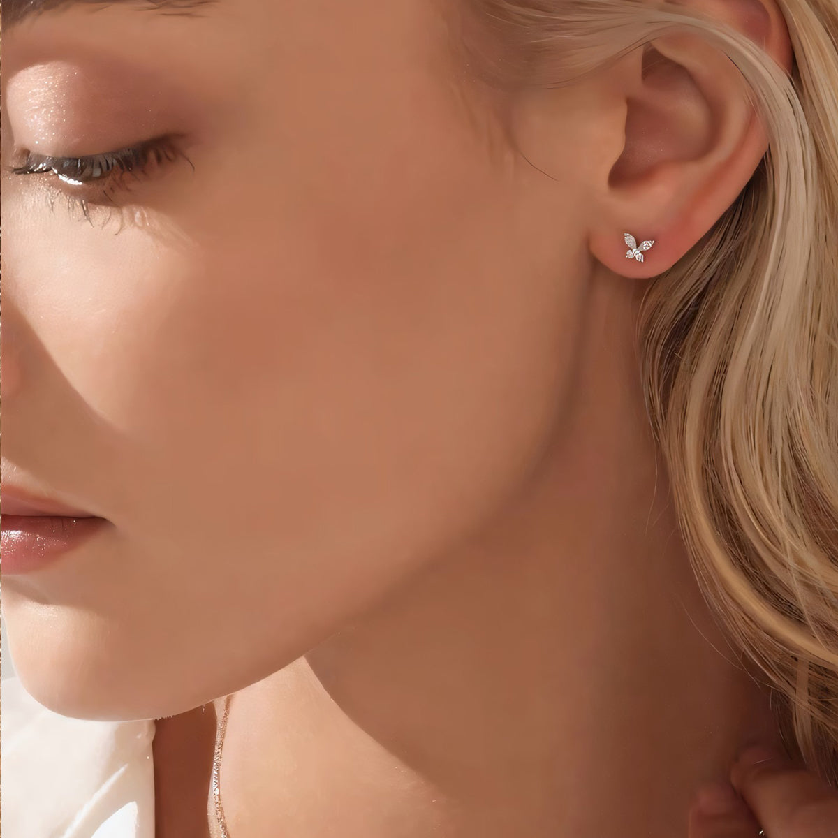 Butterfly Diamond Stud Earrings