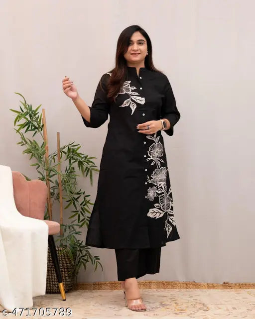 Women's Black Kurta Set