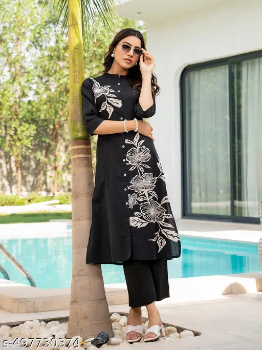 Women's Black Kurta Set