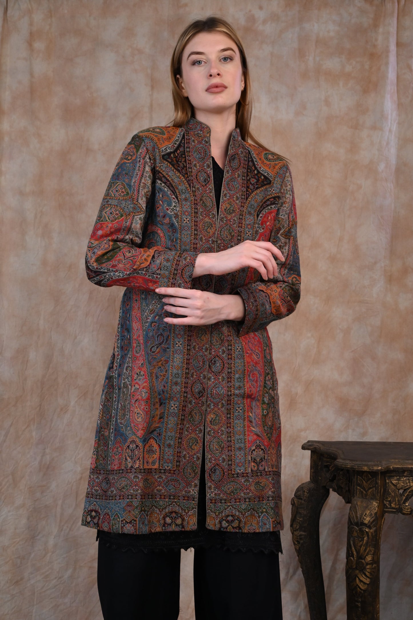 Boiled Wool Stole – Tribal Chic with Textured Warmth