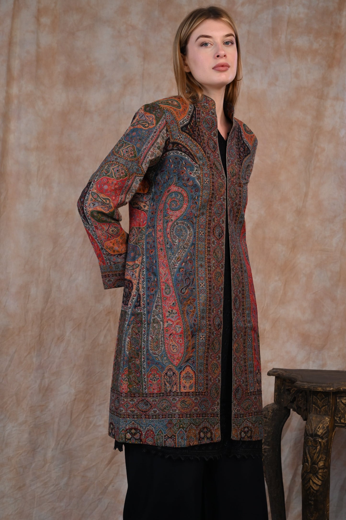 Boiled Wool Stole – Tribal Chic with Textured Warmth