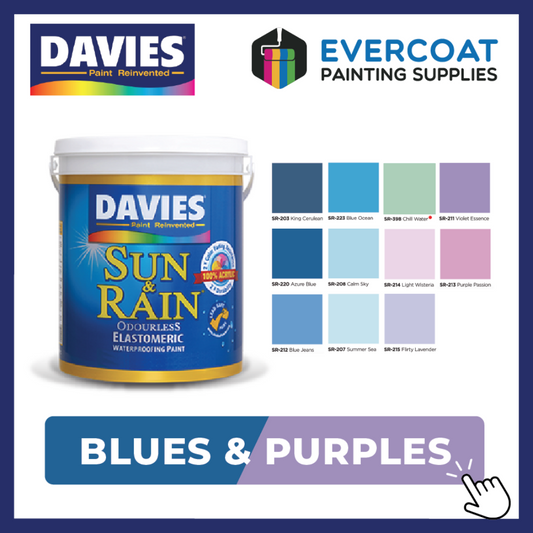 Sun & Rain 100% Acrylic Elastomeric Paint (Blues & Purples)