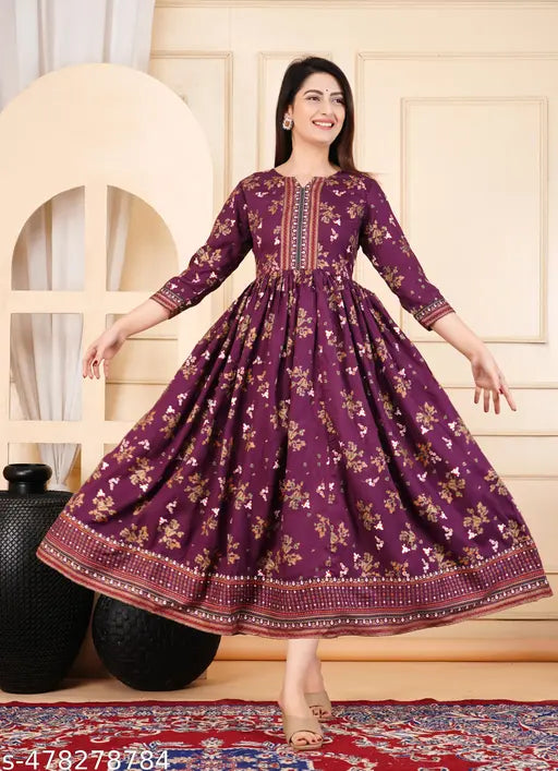 Women printed anarkali kurta
