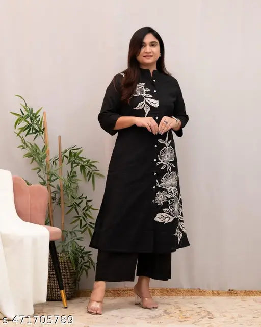 Women's Black Kurta Set