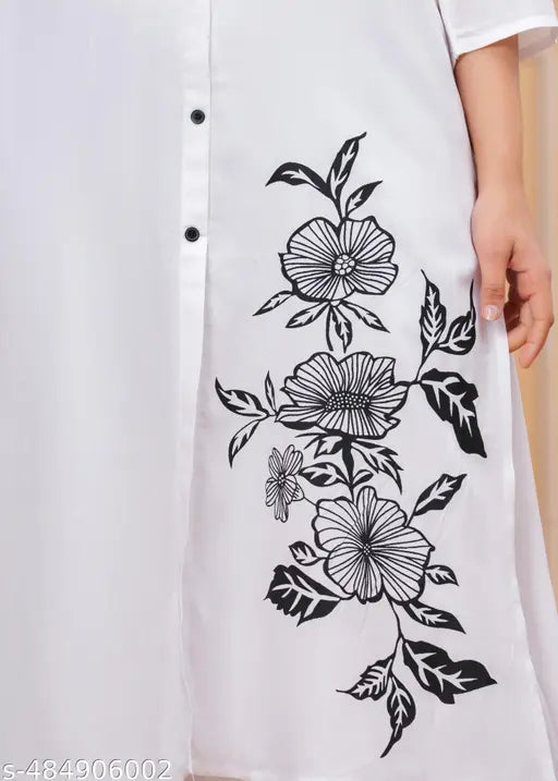 Women Flowers Print A-line Kurta Pant Set