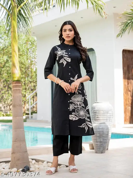 Women's Black Kurta Set