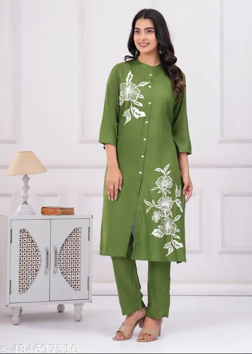 Women Printed A-line Kurta Pant Set