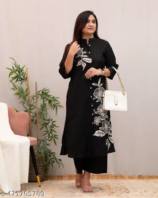 Women's Black Kurta Set