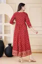 Women Printed Viscose Rayon Anarkali Kurta  (Maroon)