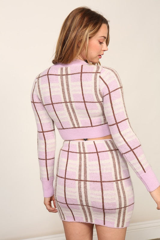 TIMING Cropped Sweater and Mini Skirt