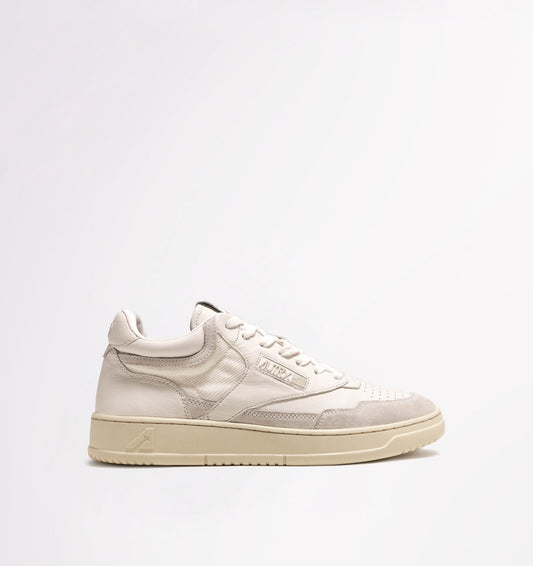 SNEAKERS MEDALIST MID OPEN IN MESH E PELLE BIANCO