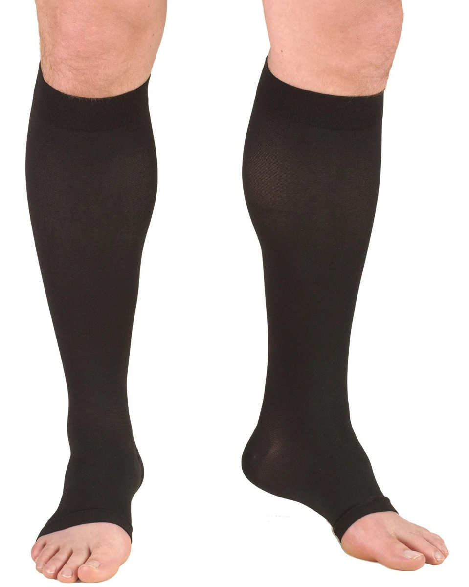 ReliefWear MicroFiber Medical Compression Socks 20-30 Open Toe Infused with Aloe Vera